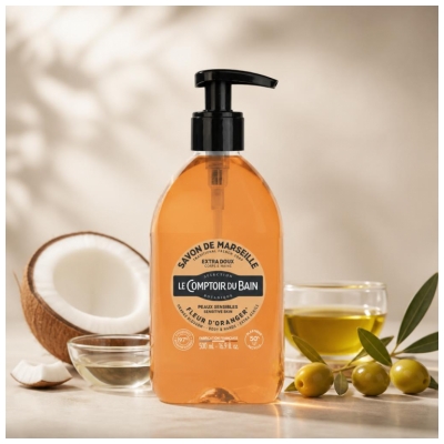 Le Comptoir du Bain Savon de Marseille Fleur d'Oranger Extra Doux 500 ml