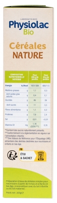 Physiolac Bio Céréales Nature Dès 4 Mois 200 g