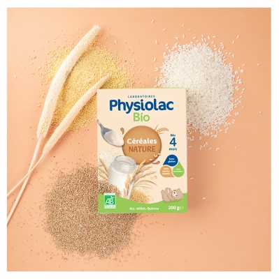 Physiolac Bio Céréales Nature Dès 4 Mois 200 g
