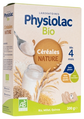 Physiolac Bio Céréales Nature Dès 4 Mois 200 g