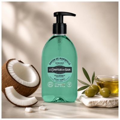 Le Comptoir du Bain Savon de Marseille Aloe Vera Extra Doux 500 ml