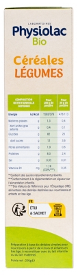 Physiolac Bio Céréales Légumes 200 g