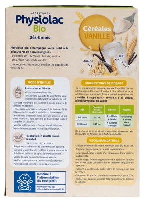 Physiolac Bio Céréales Vanille 200 g