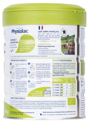 Physiolac Bio Fe 1 800 g Certbio