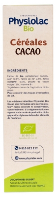 Physiolac Bio Céréales Cacao 200 g Certbio