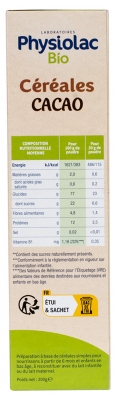 Physiolac Bio Céréales Cacao 200 g Certbio