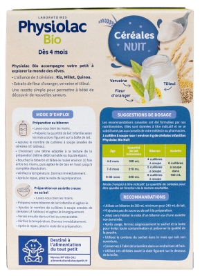 Physiolac Bio Céréales Nuit 200 g