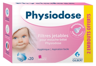 Gilbert Physiodose Boite de Filtres Jetables X 20 + 2 Embouts