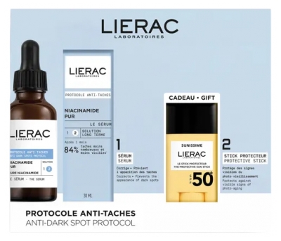 Lierac Protocole Anti-Taches Niacinamide Pur Sérum 30 ml + Sunissime Le Stick Solaire SPF50+ 10 g Offert