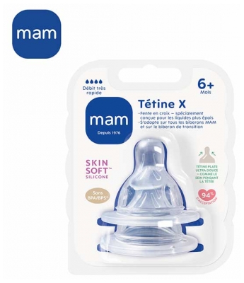 Mam Tétine Débit X Rapide et Liquide Épais - Silicone