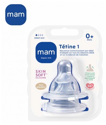 Mam Tétine Débit 1 Lent - Silicone
