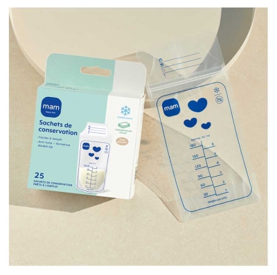 MAM 25 Sachets de Conservation pour Lait Maternel 