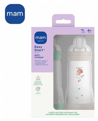 MAM 2 Biberons Easy Start Débit 3 320 ml 4 Mois et + 
