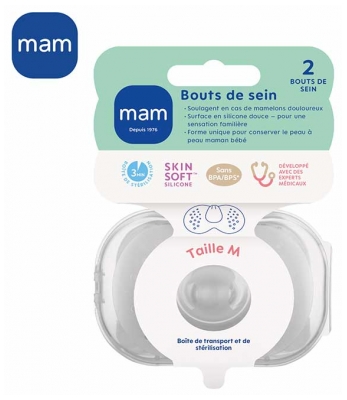 MAM Bout de Sein Silicone - Boîte de 2 - Taille : Taille M