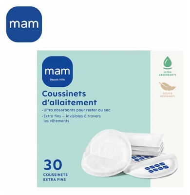 MAM 30 Coussinets d'Allaitement Extra-Fins