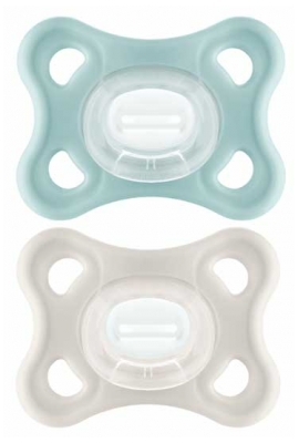 MAM Comfort 2 Sucettes Silicone 2 à 12 Mois - Couleur : Bleu