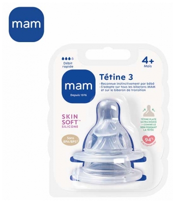 Mam Tétine Débit 3 Rapide - Silicone