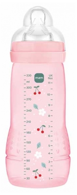 MAM Easy Active Biberon 2ème Âge Débit Très Rapide 330 ml 6 Mois et + - Couleur : Berry