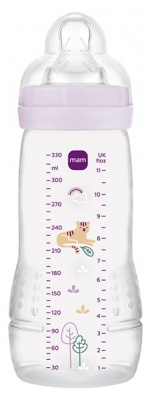 MAM Easy Active Biberon 2ème Âge Débit Très Rapide 330 ml 6 Mois et + - Couleur : Lilas