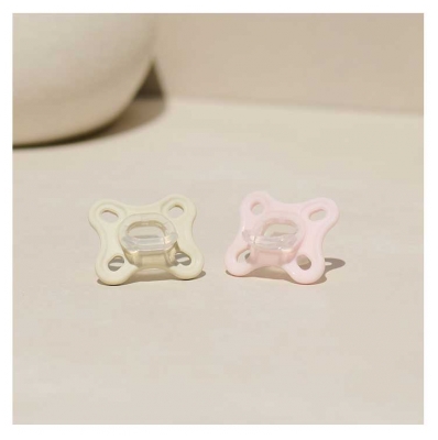 MAM Comfort 2 Sucettes Silicone 0 à 2 Mois - Couleur : Rose et Beige