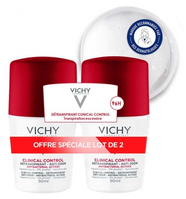 Vichy Lot*2 x 50 ml Détranspirant Anti-Odeur 96H