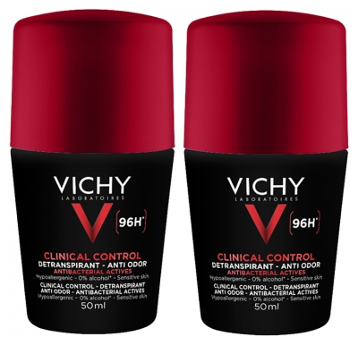 Vichy Homme Lot*2 Détranspirant Anti-Odeur 96H - Roll-On 50 ml
