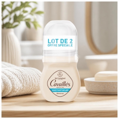 Cavaillès Absorb+ 48H Déodorant Sans Parfum Roll-On 2 x 50 ml