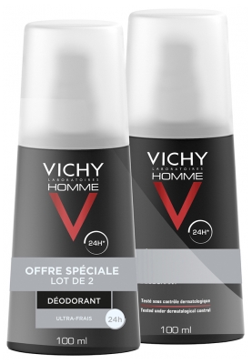 Vichy Déodorant Homme Ultra Frais Vaporisateur 100 ml X2