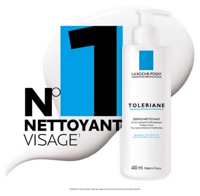 La Roche-Posay Tolériane Luide Nettoyant et Démaquillant Peaux Sensibles à Intolérantes 400 ml