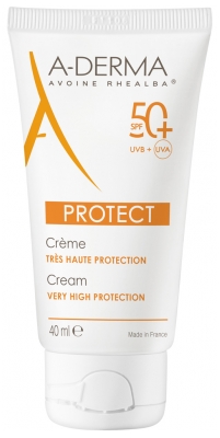 A-Derma Protect - Crème Solaire Très Haute Protection Spf50+ 40 ml