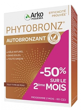 Arkopharma Phytobronz Autobronzant Programme 2 Mois 60 Gélules
