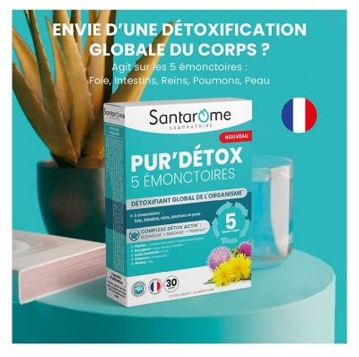 Santarome Pur'Détox 5 Émonctoires Détoxifiant Global 30 Gélules