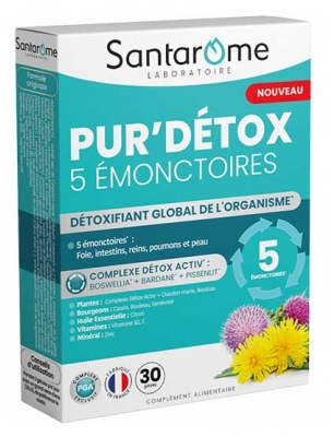 Santarome Pur'Détox 5 Émonctoires Détoxifiant Global 30 Gélules