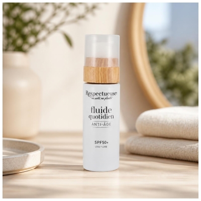 Respectueuse Fluide Quotidien Anti-Âge Rides et Taches SPF50+30 g