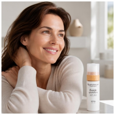 Respectueuse Fluide Quotidien Anti-Âge Rides et Taches SPF50+30 g