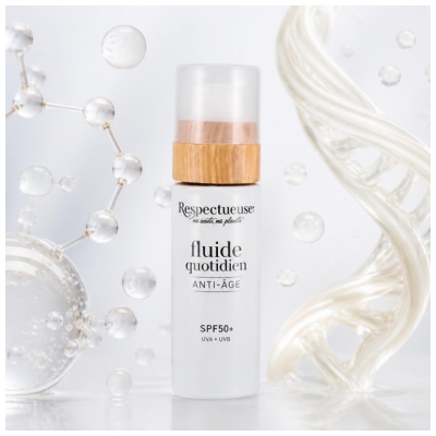Respectueuse Fluide Quotidien Anti-Âge Rides et Taches SPF50+30 g