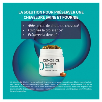 Oenobiol Hair Expert Chute de Cheveux Complément Alimentaire 2 Mois + 1 Mois Offert
