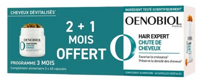 Oenobiol Hair Expert Chute de Cheveux Complément Alimentaire 2 Mois + 1 Mois Offert