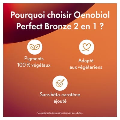Oenobiol Perfect Bronze Solaire 2 en 1 - Autobronzant & Préparateur Solaire - 30 Capsules