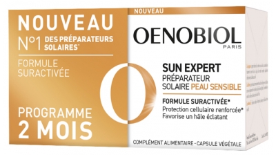 Oenobiol Sun Expert Préparateur Solaire Peau Sensible Lot de 2 x 30 Unités
