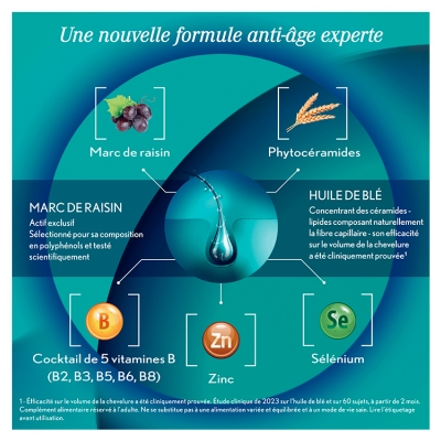 Oenobiol Haïr Expert Fortifiant Anti-Âge Complément Alimentaire - Duos 2 x 30 Capsules