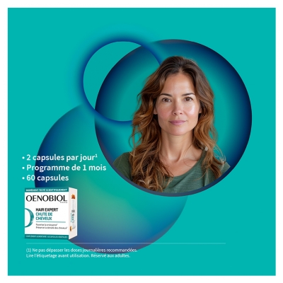 Oenobiol Haïr Expert Chute de Cheveux Complément Alimentaire - 60 Capsules
