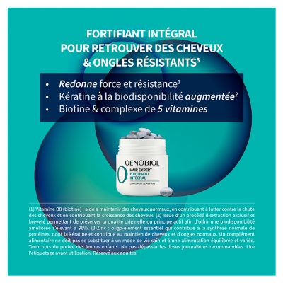 Oenobiol Hair Expert Fortifiant Intégral Ongles & Cheveux 2 Mois + 1 Mois Offert