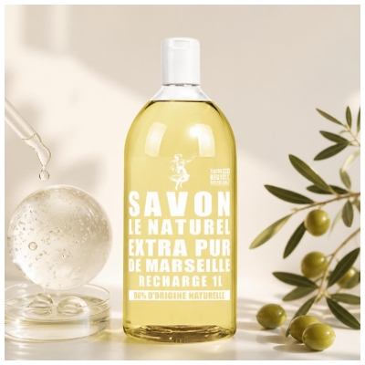 Savon Le Naturel Extra Pur de Marseille Recharge de 1 Litre