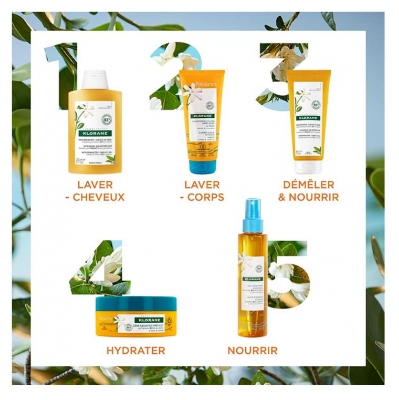 Klorane Shampooing Nutri-Réparation Cheveux au Soleil au Tamanu bio et Monoï 200 ml