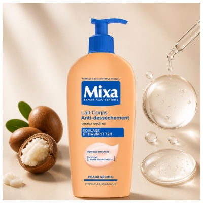 Mixa Lait Corps Antidessèchement Peaux Sèches 400 ml