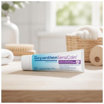 Bepanthen Sensicalm® - Eczéma - 50 g - Soulage l'Eczéma et Les Démangeaisons - Régénère la Peau - Sans Cortisone