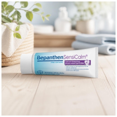 Bepanthen Sensicalm® - Eczéma - 20 g - Soulage l'Eczéma et Les Démangeaisons - Régénère la Peau - Sans Cortisone