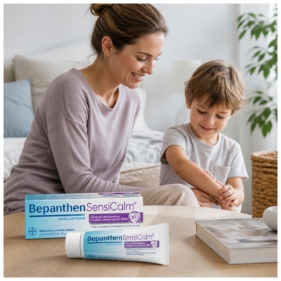 Bepanthen Sensicalm® - Eczéma - 20 g - Soulage l'Eczéma et Les Démangeaisons - Régénère la Peau - Sans Cortisone