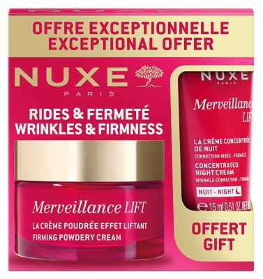Nuxe Merveillance LIFT La Crème Poudrée Effet Liftant Rides Fermeté 50 ml + La Crème Concentrée de Nuit Rides Fermeté 15 ml Offerte